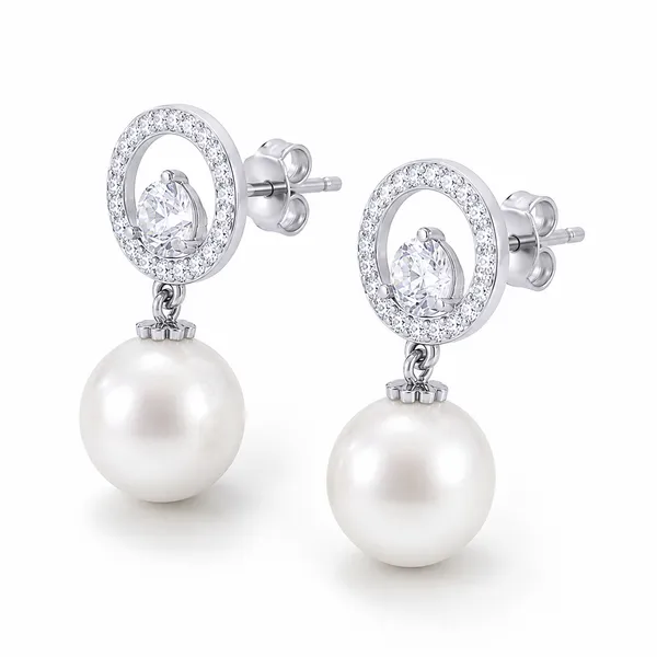 Silver_Tone_Pearl_Drop_Stud_Earrings_For_Women