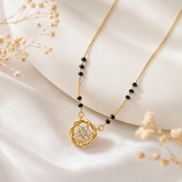 Gold_Tone_Black_Beaded_Floral_Pendant_Mangalsutra