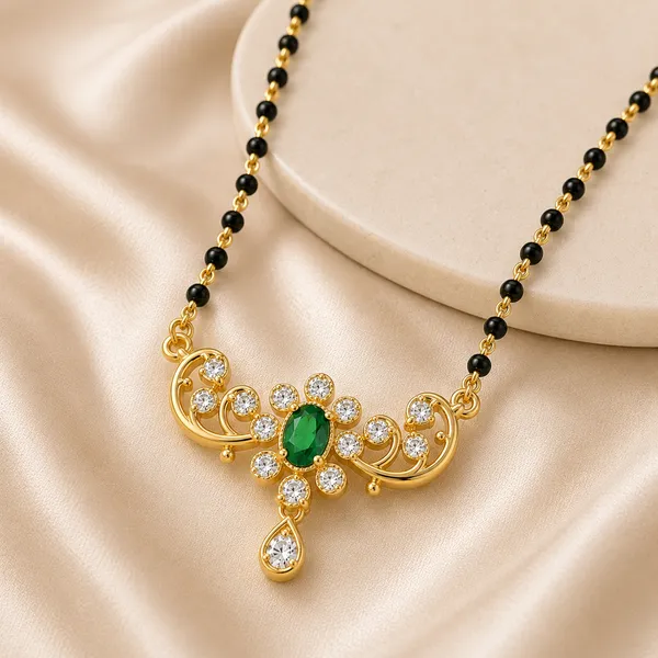 Gold_Tone_Green_Stone_Black_Bead_Mangalsutra_Necklace_For_Women