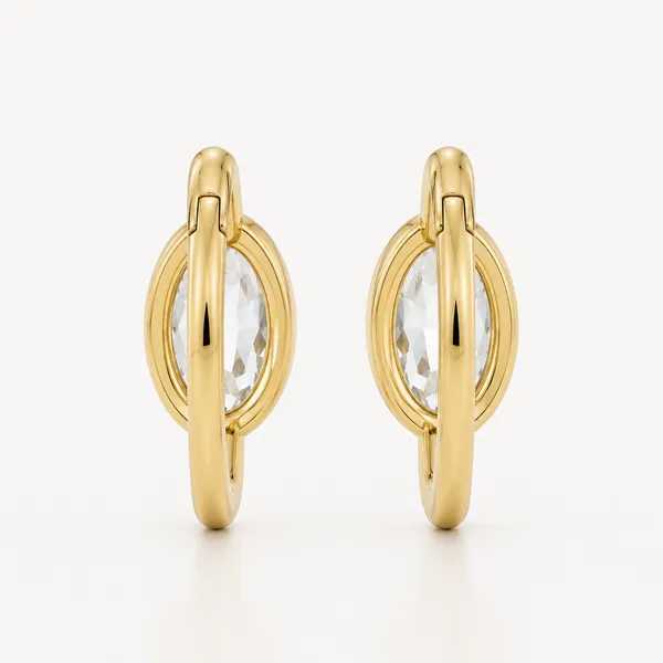Gold_Tone_Oval_Stone_Hoop_Earrings_For_Women