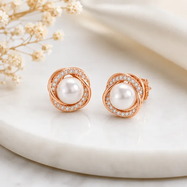 Rose_Gold_Pearl_Stud_Earrings_For_Women