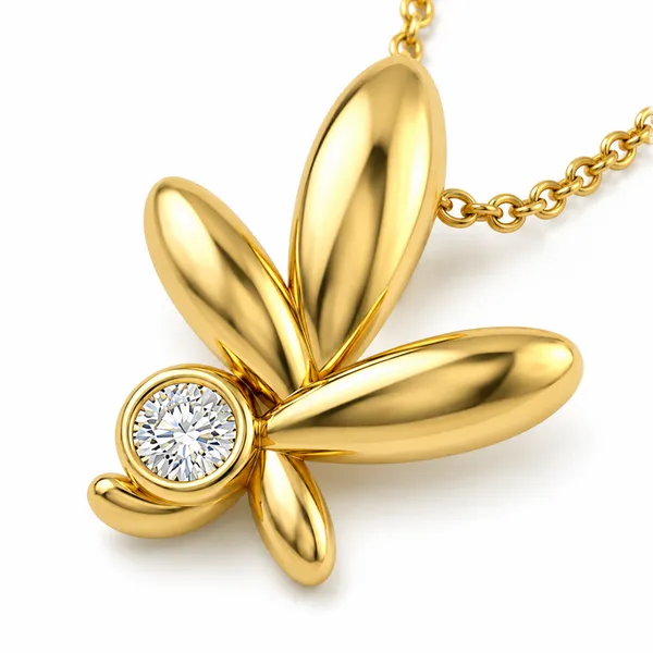 Gold_Tone_Floral_Pendant_Necklace_For_Women