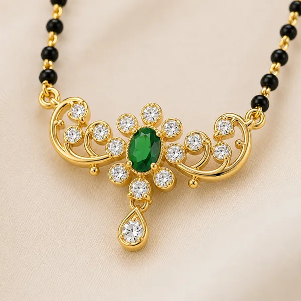 Gold_Tone_Green_Stone_Black_Bead_Mangalsutra_Necklace_For_Women
