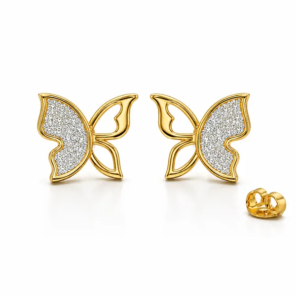 Gold-Tone_Butterfly_Stud_Earrings_For_Women