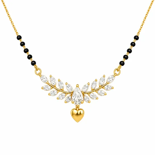Gold_Tone_Leaf_Motif_Mangalsutra_Necklace_For_Women