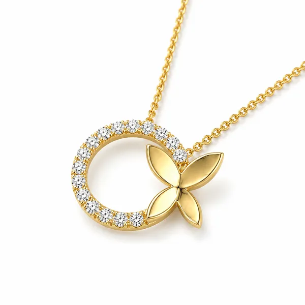 Gold_Tone_Butterfly_Pendant_Necklace_For_Women