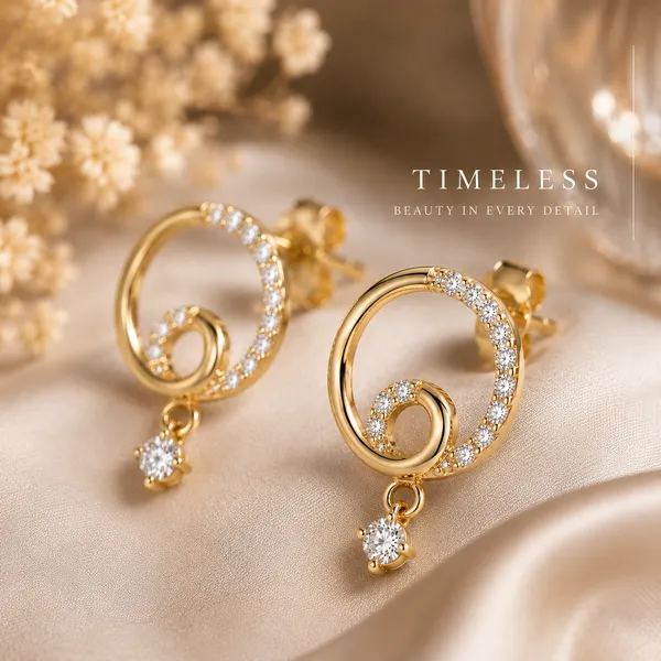 Gold_Tone_Spiral_Crystal_Drop_Earrings_For_Women