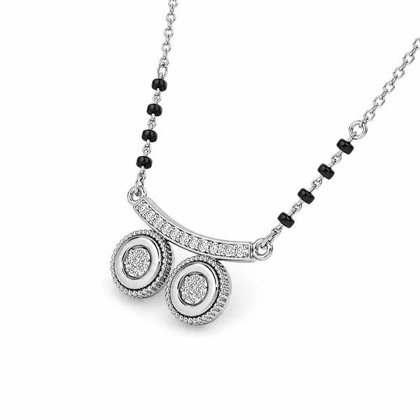 Silver_Tone_Black_Beaded_Pendant_Necklace_For_Women