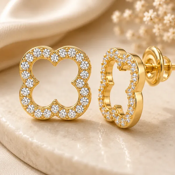 Gold_Tone_Crystal_Clover_Stud_Earrings_For_Women