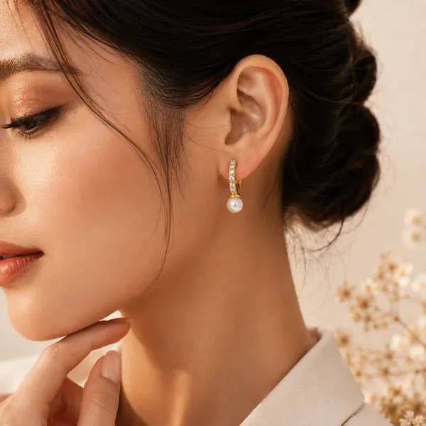 Gold_Tone_Crystal_Pearl_Drop_Hoop_Earrings_For_Women