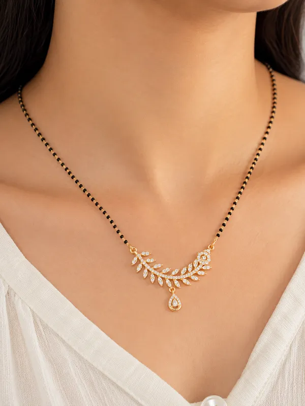 Black_Gold_Tone_Leaf_Design_Mangalsutra_Necklace_For_Women
