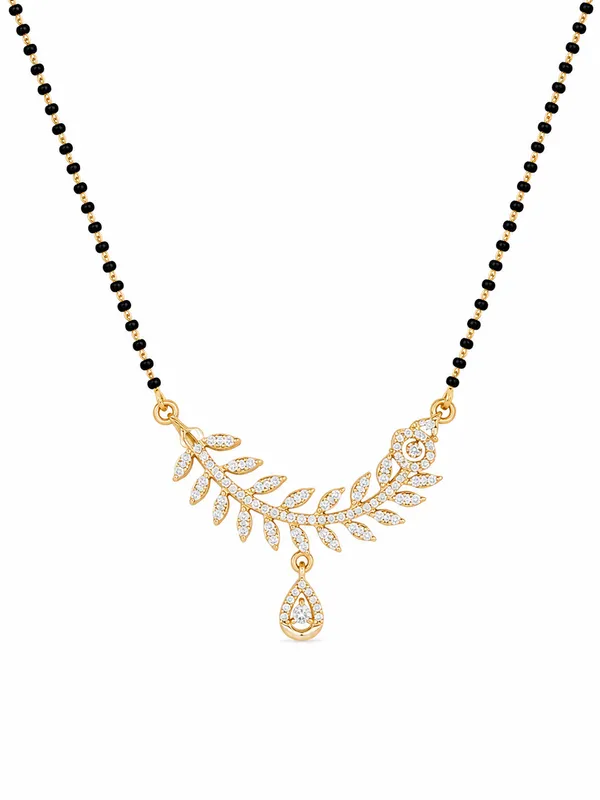 Black_Gold_Tone_Leaf_Design_Mangalsutra_Necklace_For_Women