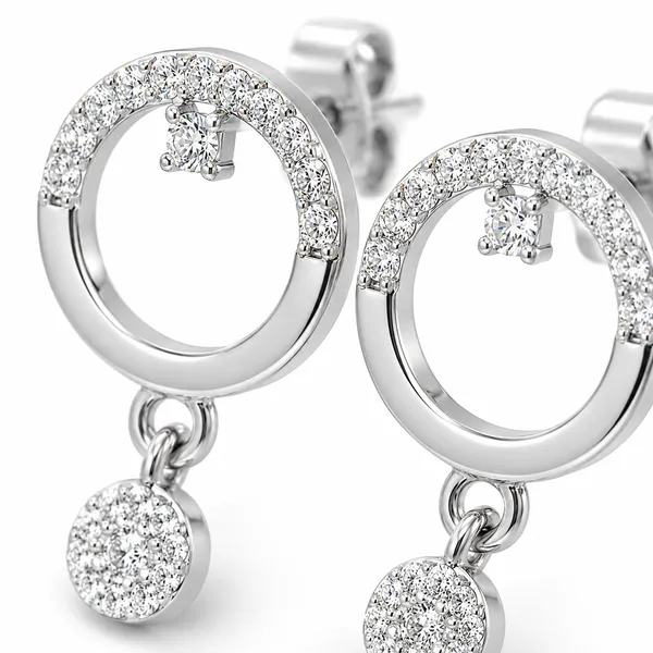 Silver_Tone_Stone_Detailed_Circle_Drop_Earrings_For_Women