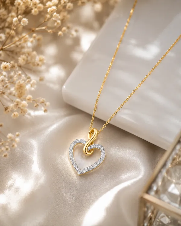 Gold_Tone_Heart_Pendant_Necklace_For_Women