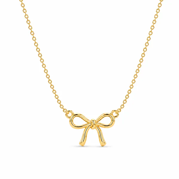 Gold-Tone_Bow_Pendant_Necklace_For_Women