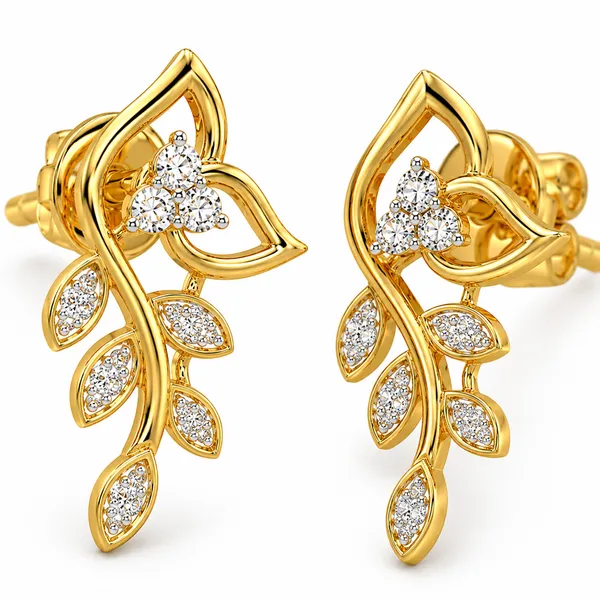 Gold-Tone_Floral_Stud_Earrings_For_Women