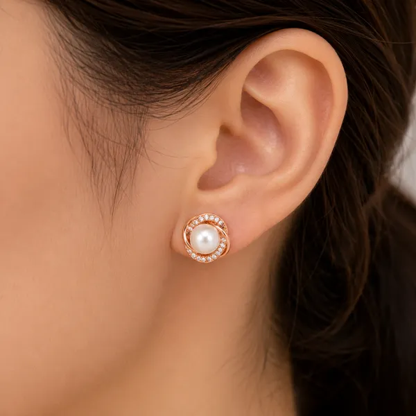 Rose_Gold_Pearl_Stud_Earrings_For_Women