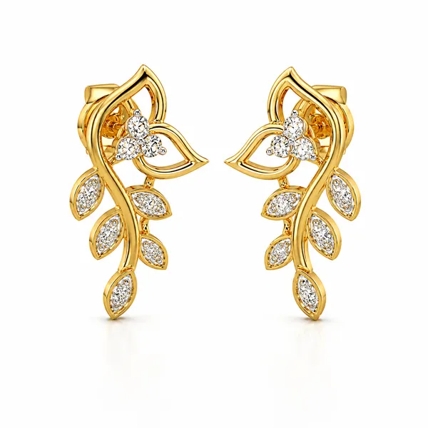 Gold-Tone_Floral_Stud_Earrings_For_Women