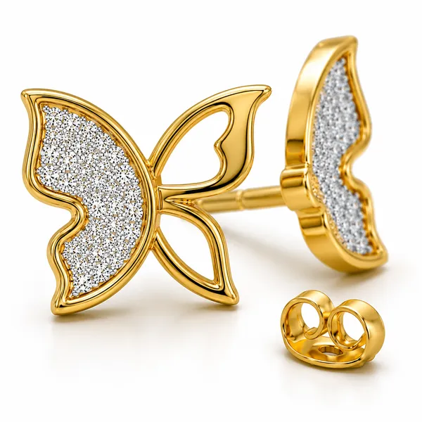Gold-Tone_Butterfly_Stud_Earrings_For_Women