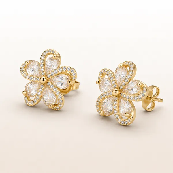 Gold_Tone_Floral_Crystal_Stud_Earrings_For_Women