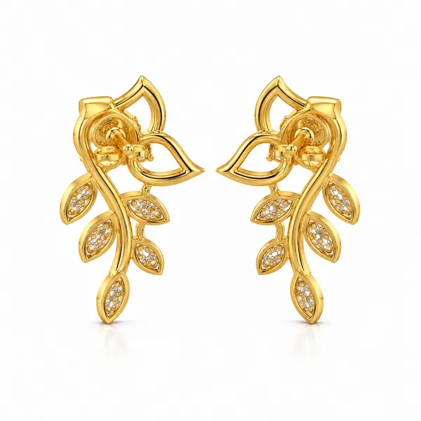Gold-Tone_Floral_Stud_Earrings_For_Women