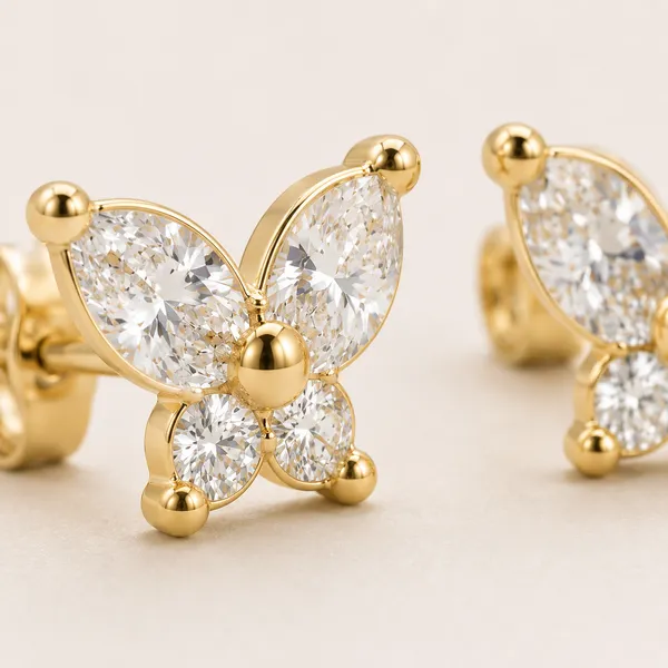 Gold_Tone_Butterfly_Stud_Earrings_For_Women