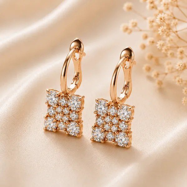 Gold_Tone_Crystal_Cluster_Drop_Earrings_For_Women