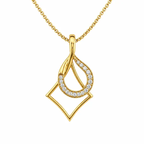 Gold_Tone_Drop_Pendant_Necklace_For_Women