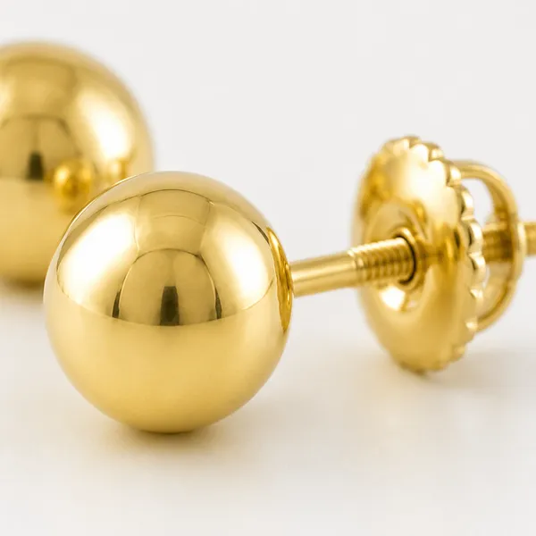 Gold_Tone_Ball_Stud_Earrings_For_Women