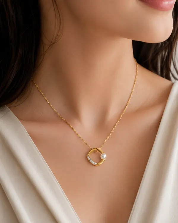 Gold_Tone_Pearl_Embellished_Pendant_Necklace_For_Women