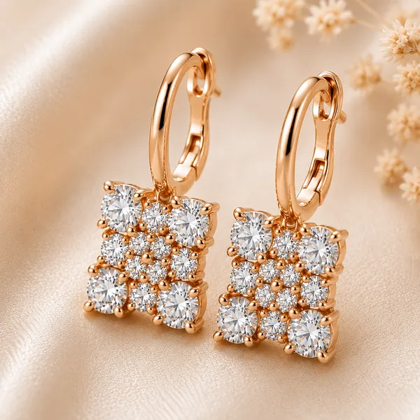 Gold_Tone_Crystal_Cluster_Drop_Earrings_For_Women