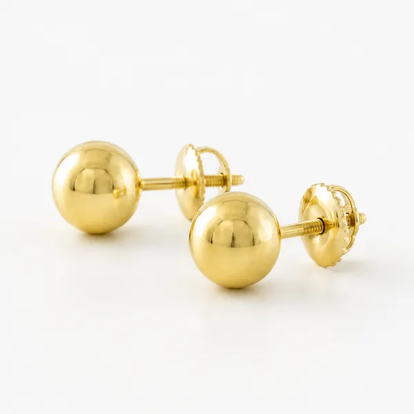 Gold_Tone_Ball_Stud_Earrings_For_Women