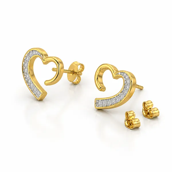Gold-Tone_Heart_Stud_Earrings_For_Women
