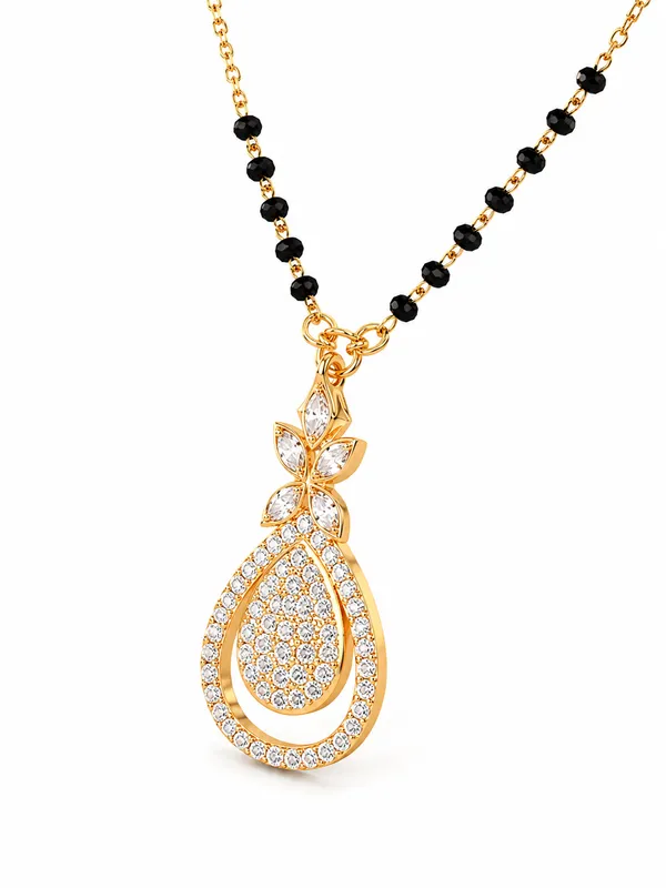 Gold-Tone_Black_Bead_Floral_Pendant_Mangalsutra_Necklace
