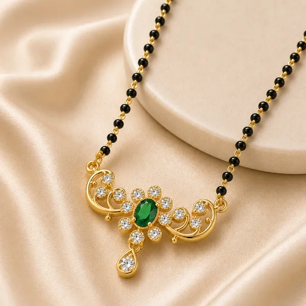 Gold_Tone_Green_Stone_Black_Bead_Mangalsutra_Necklace_For_Women