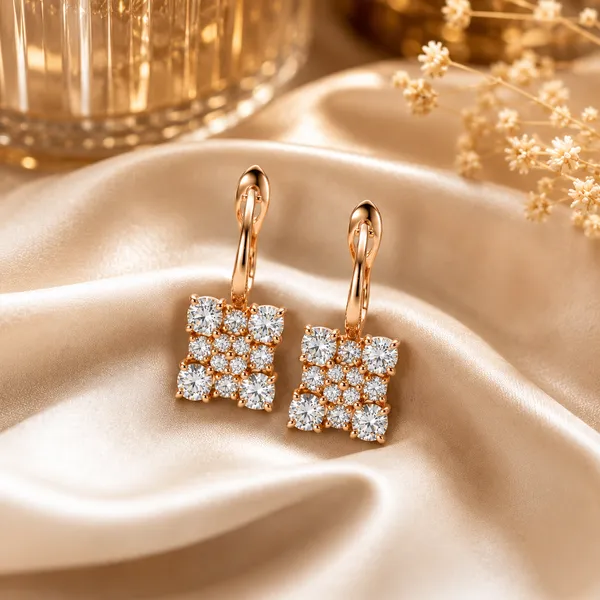 Gold_Tone_Crystal_Cluster_Drop_Earrings_For_Women