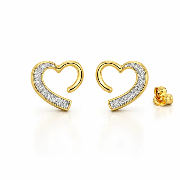Gold-Tone_Heart_Stud_Earrings_For_Women