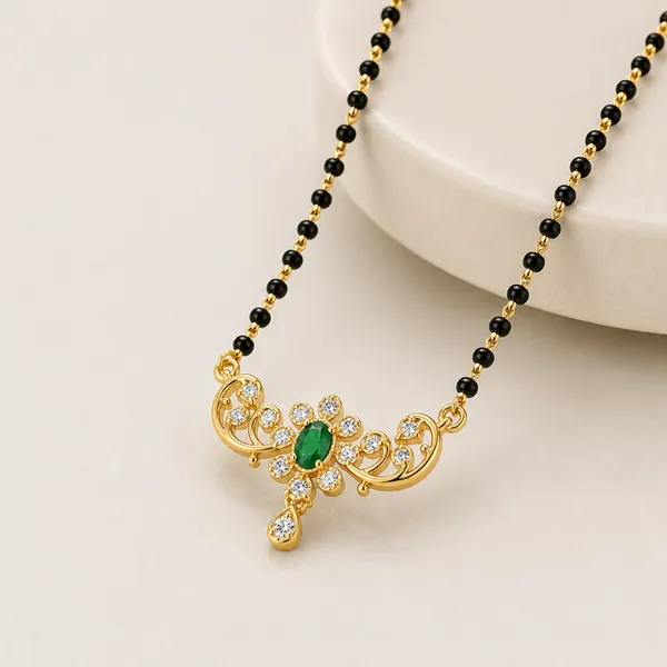 Gold_Tone_Green_Stone_Black_Bead_Mangalsutra_Necklace_For_Women