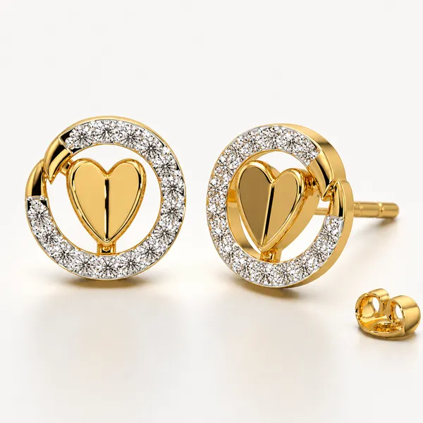 Gold_Tone_Heart_Stud_Earrings_For_Women