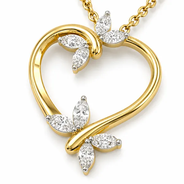 Gold-Toned_Floral_Heart_Pendant_Necklace_For_Women