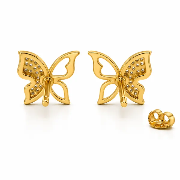 Gold-Tone_Butterfly_Stud_Earrings_For_Women