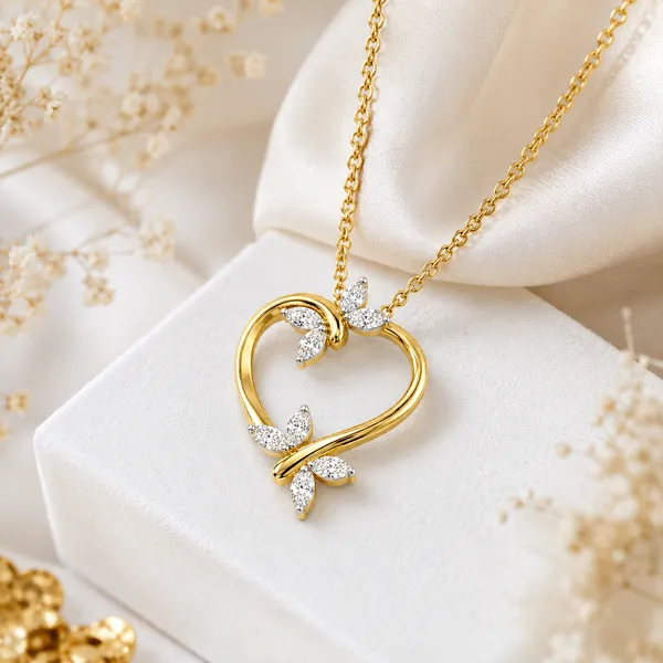 Gold-Toned_Floral_Heart_Pendant_Necklace_For_Women