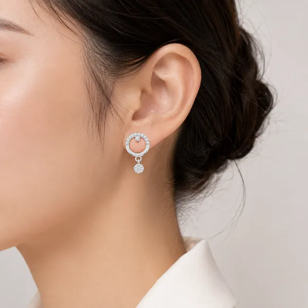 Silver_Tone_Stone_Detailed_Circle_Drop_Earrings_For_Women