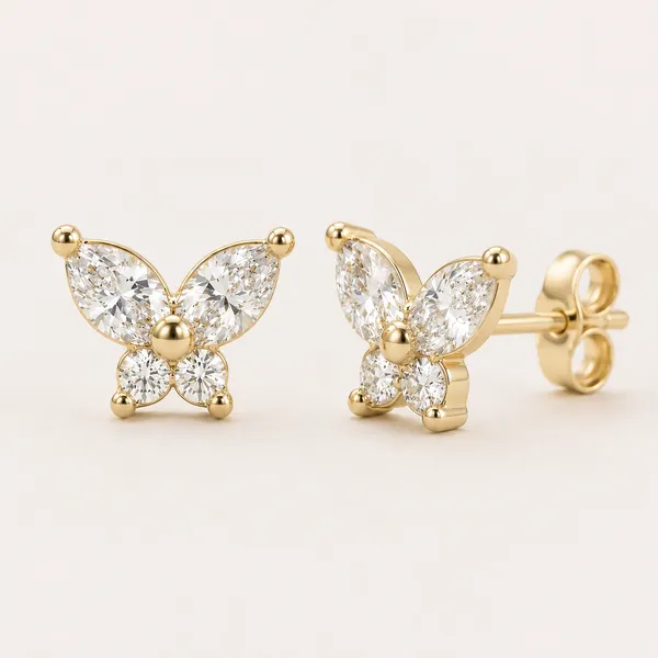 Gold_Tone_Butterfly_Stud_Earrings_For_Women