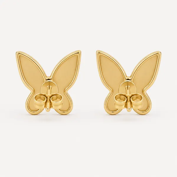 Gold_Tone_Butterfly_Stud_Earrings_For_Women