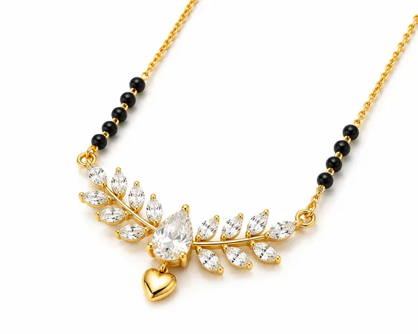 Gold_Tone_Leaf_Motif_Mangalsutra_Necklace_For_Women