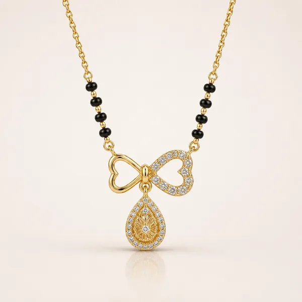 Gold_Tone_Black_Beaded_Heart_Pendant_Necklace