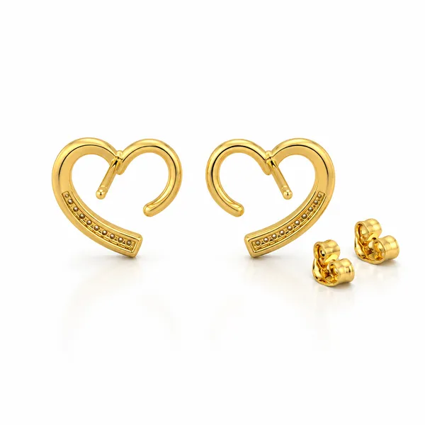 Gold-Tone_Heart_Stud_Earrings_For_Women