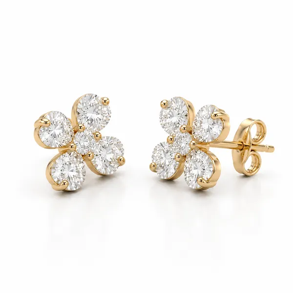 Gold_Tone_Floral_Cluster_Stud_Earrings