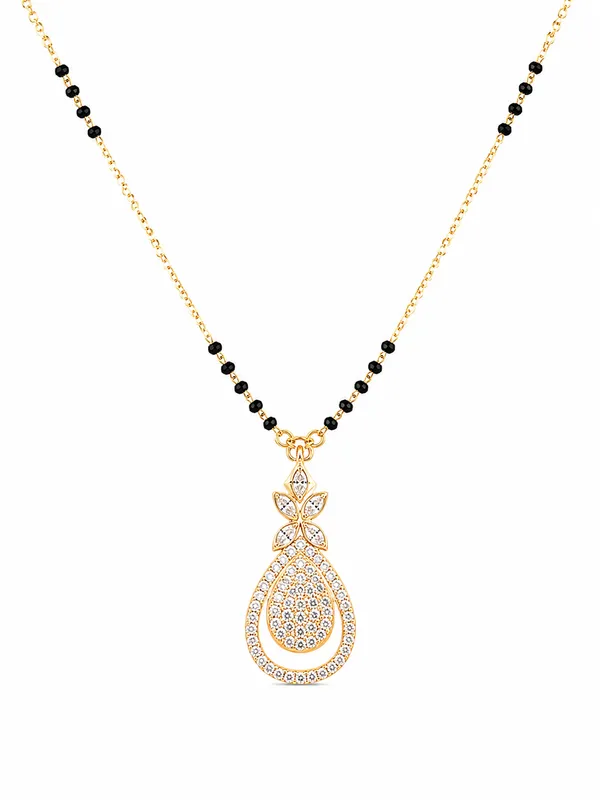Gold-Tone_Black_Bead_Floral_Pendant_Mangalsutra_Necklace